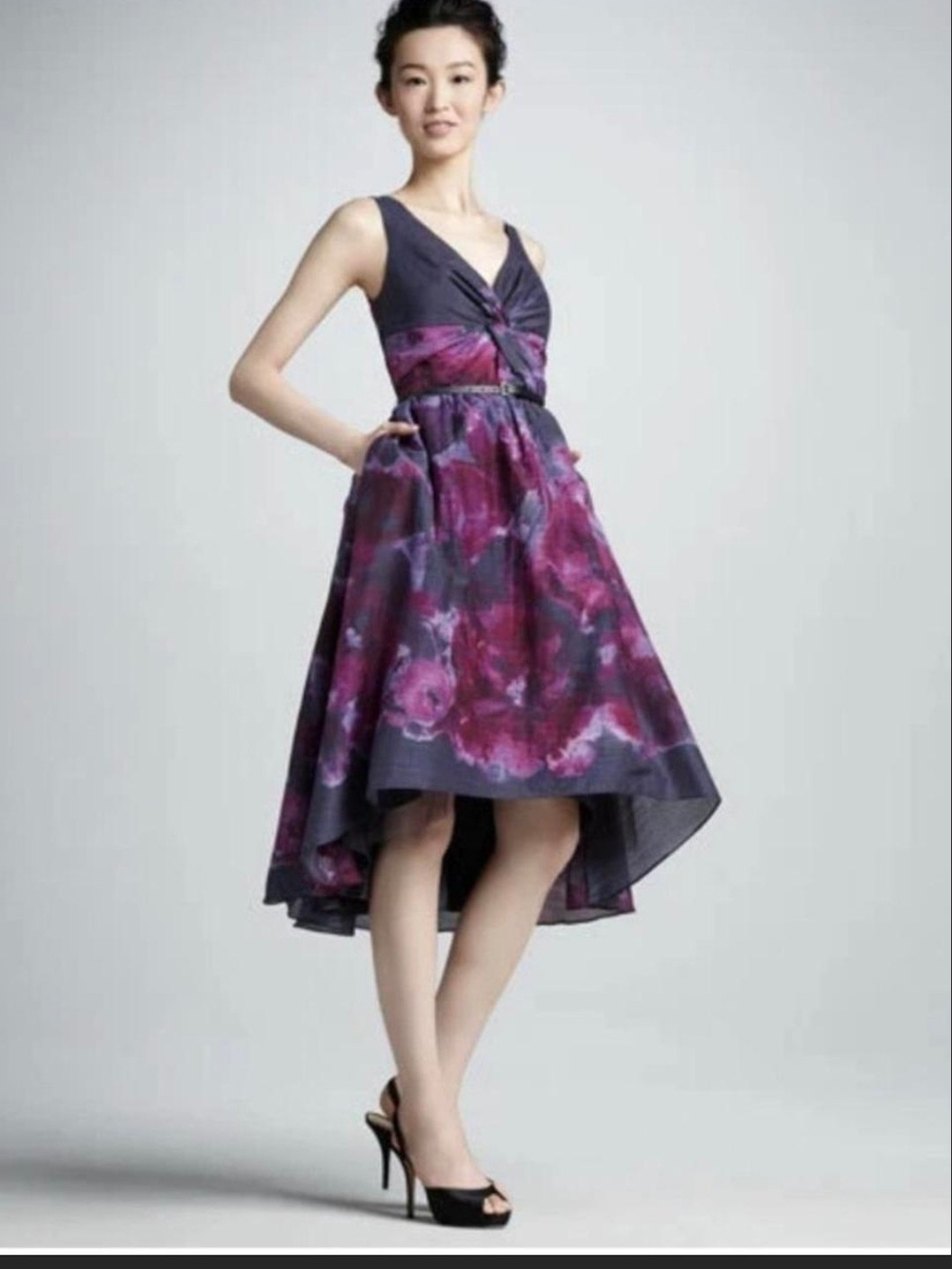 NWOT Lela Rose for Target + Neiman Marcus Purple Watercolor Floral Dress Size 10